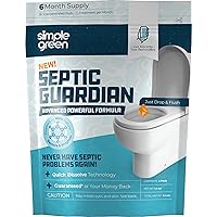 Septic Guardian Monthly Septic Tank Treatment Pods – 6 Month Supply of Dissolvable Easy Flush Live Bacteria Pods (6 Count)