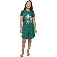 Harry Potter Juniors' Foil Print Hogwart Houses Raglan Nightgown - Slytherin, Gryffindor, Hufflepuff, Ravenclaw