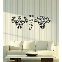 Vinyl Wall Decal Healthy Food Lifestyle You are That You Eat Phrase Stickers Mural Large Decor (g6815) Black