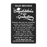 Brother Graduation Card - 2024 Graduation Gifts for Brother - Metal Engraved Graduation Card for Brother - High School College Brother Graduation Gift Ideas