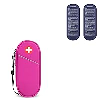 SITHON Medical Carrying Case Insulated Magenta & Ice Packs Bundle