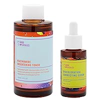 Blemish Scar and Discoloration Set - Niacinamide Brightening Toner and Correcting Facial Serum with Tranexamic Acid for Scars, Dark Spots, Tone, Texture, Hydrating - Skin Care For Face