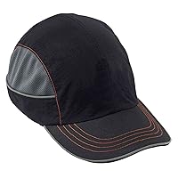 Safety Bump Cap, Baseball Hat Style, Comfortable Head Protection, Long Brim, Extra Large Skullerz 8950XL,Black