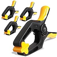 EQUIPTZ Spring Clamps Heavy Duty, 4-Pack 6-inch Large Plastic Clamps for Crafts with 3-Inch Jaw Opening, Backdrop Clips Clamps with Extra Wide Jaws & Strong Clamp Force for a Smooth DIY Experience
