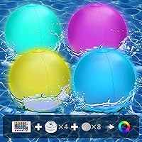4 Pack Light Up Beach Balls,Pool Toys for Kids,12