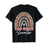 100 Days Smarter Teacher Student 100th Day of School Rainbow T-Shirt