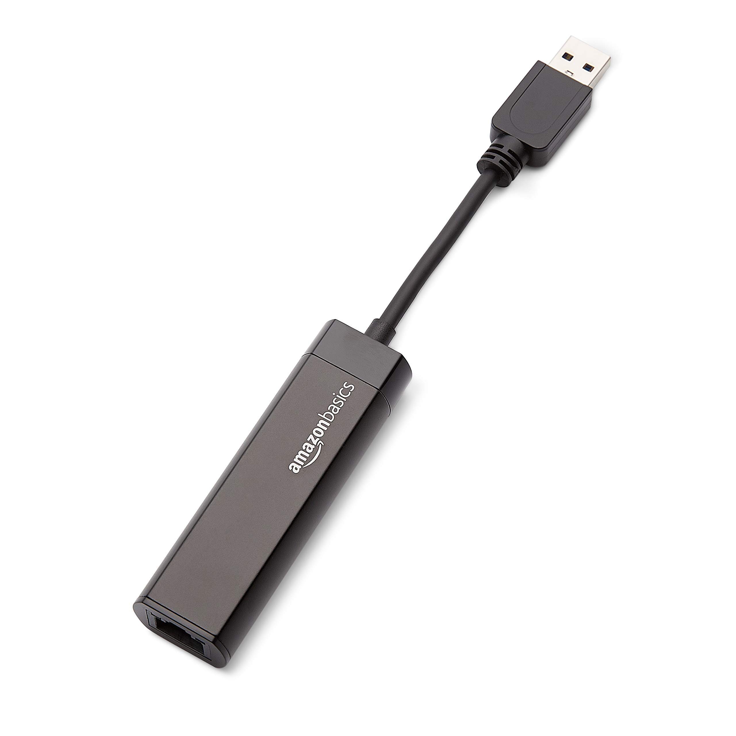 Amazon Basics USB 3.0 to 10/100/1000 Gigabit Ethernet Internet Adapter, Black