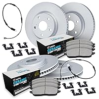 R1 Concepts Front Rear Brakes and Rotors Kit |Front Rear Brake pads| Brake Rotors and Pads| Euro Ceramic Brake Pads and Rotors |Hardware Kit |Sensor| Fits 2018-2022 BMW X3, X4