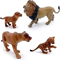Gemini&Genius Lion Toys for Kids, Safari Animal Toy Figures, Wildlife Family Lions Action Figures, Great for Creative Play, Party Favors, School Projects, Baby Shower Cake Toppers
