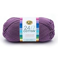 Lion Brand Yarn (1 Skein) 24/7 Cotton® Yarn, Purple