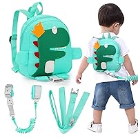 Accmor Toddler Harness Backpack Leash, 4 in 1 Kid Dinosaur Backpacks with Anti Lost Wrist Link, Child Cute Daycare Bags with Rope Tether Keep Boys Girls Walking Close(Green)