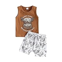 Toddler Baby Boys Clothes Summer Outfit Striped Print Sleeveless Vest Tops Drawstring Shorts Set