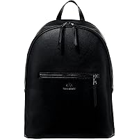 A|X ARMANI EXCHANGE mens Eco-leather Backpack, Black, One Size US