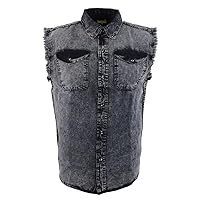Milwaukee Leather Mdm11678.119 Men’s Grey and Black Sleeveless Shirt