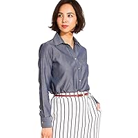 LEONIS Women's Easy Care Dungaree Long Sleeve Open Collar Denim Shirt