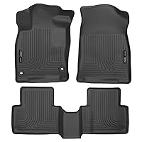 Husky Liners - Weatherbeater | Fits 2016 - 2021 Honda Civic Coupe/Sedan, 17 - 21 Civic Hatchback, 16 - 21 Honda Insight - Front & 2nd Row Liner - Black, 3 pc. | 98461