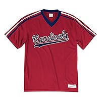 St Louis Cardinals Men's Overtime Win Vintage V-Neck T-Shirt Red (Medium)
