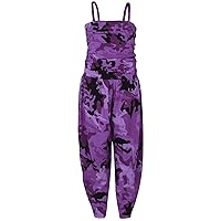 Kids Girls Jumpsuit Camouflage Purple Trendy Fashion All In One Jumpsuits 5-13 Y