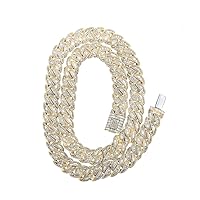 10kt Yellow Gold Mens Baguette Diamond 22-inch Curb Link Chain Necklace 23-1/3 Cttw