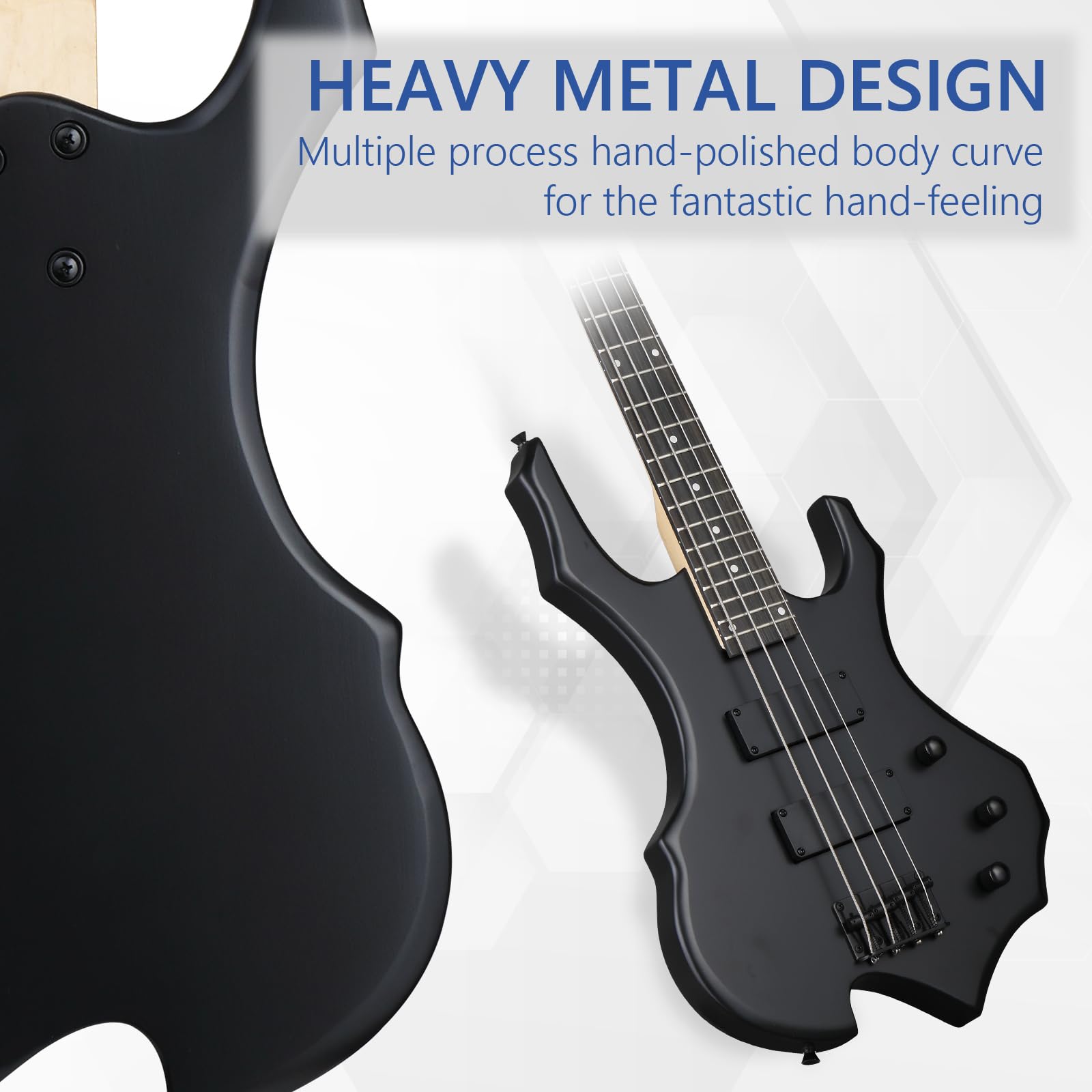 Buy Ktaxon Electric Bass Guitar Full Size Flame Design Bass Set
