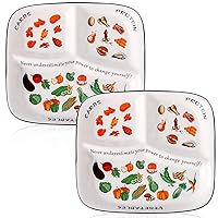 10 Inch Porcelain Portion Control Containers For Weight Loss, Diabetes And Healthier Diets Portion Control Plate, Portion Control Container For Adults -2 PCS