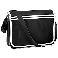 Retro Adjustable Messenger Bag (12 Liters) (One Size) (Black/White)