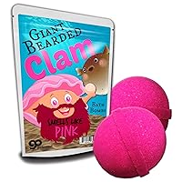 Gears Out Giant Bearded Clam Bath Bombs - Funny Pink Clam Design - XL Bath Fizzers for Women - XL Pink Bath Balls, Handcrafted, Made in America, 2 pk