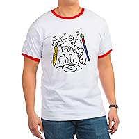 CafePress Artsy Fartsy Chick! T Shirt Men's Ringer Vintage Graphic T-Shirt