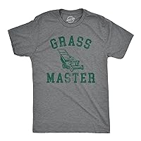 Mens Grass Master T Shirt Funny Push Lawnmower Yard Work Joke Tee for Guys