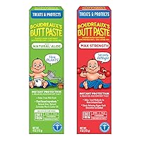 Boudreaux's Butt Paste Diaper Rash Ointment Variety Pack (1-4 oz Maximum Strength, 1-4 oz Natural Aloe)