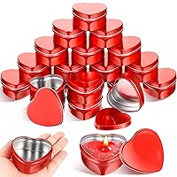 Zhengmy 36 Pcs Valentine's Day Candle Tins 2oz Empty Heart Shaped Candle Jars for Making Candles Red Heart Metal Tins Box Candle Containers with Lids for Wedding Decoration Gifts Candles Party Favors