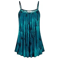 BEPEI Women Loose Casual Summer Pleated Flowy Sleeveless Camisole Tank Tops