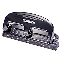 Bostitch Office EZ Squeeze 20 Sheet Standard 3 Hole Punch, Metal Construction, Silver/Black (HP20)