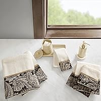 Aubrey 100% Cotton Luxurious Bath Towel Set Highly Absorbent, Quick Dry, Jacquard Paisley Design, Hotel & Spa Quality for Bathroom Decor, Multi-Sizes, Black 6 Piece