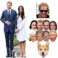 Prince Harry & Meghan Markle Cardboard Cutout Fan Pack - & Mask Silver Royal Wedding 2018 Party Package