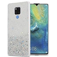 Case Compatible with Huawei Mate 20 in Transparent with Glitter - Protective TPU Silicone Cover with Sparkling Glitter - Ultra Slim Back Cover Case