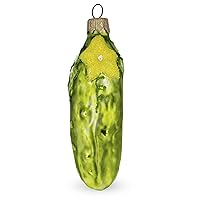 Cucumber with Vine Glass Christmas Ornament