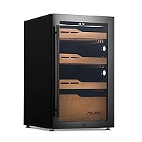 NewAir 840 Count Electronic Cigar Cooler and Humidor in Black, 4.13 cu. Ft. Built-in Humidification System with Opti-Temp Heating and Cooling Function