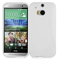 Case Compatible with HTC ONE M8 (2.Gen.) in Snow White - Shockproof and Scratch Resistant TPU Silicone Cover - Ultra Slim Protective Gel Shell Bumper Back Skin