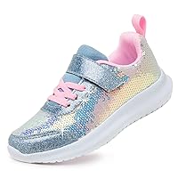 Toandon Toddler Kids Sneakers Sparkle Fashion Glitter Sequins Canvas Shoes