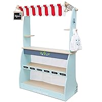 Le Toy Van - Honeybake Reversible Educational Pretend Wooden Grocery Store and Cafe Stand | Educational Role Play Kids Toy Set | Cafe or Supermarket Pretend Play Shop, Multi (TV317)