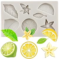 Mini Lemon Fondant Molds Summer Fruit Flower Silicone Candy Chocolate Mold Lemon Slice Mold For Cake Decorating Cupcake Topper Candy Chocolate Gum Paste Polymer Clay Set Of 1