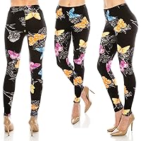 Women's Butter Soft Solid & Patterned Leggings - One Size - Plus Size