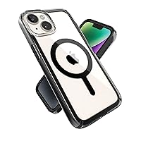 Speck Clear iPhone 14 & iPhone 13 Case - Slim, Built for MagSafe, Scratch Resistant & Drop Protection Clear Phone Case - Anti-Yellowing 6.1 inch iPhone 13 & iPhone 14 Case - Black GemShell