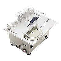 Huanyu Mini Table Saw Multifunctional Liftable Blade 6T with Miter Gauge 300W Power DIY Woodworking Handmade Tool 885 Motor Cutting Polishing Carving Punching Wood Metal (Fits Group 2, Silver)