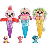 COCO Surprise Fantasy (3 Pack) by ZURU Plush Toys with Baby Collectible Surprise in Cone, Plush for Girls and Kids (Style May Vary)