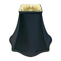 Royal Designs, Inc. Fancy Square Bell Basic Lamp Shade, BSO-702-12BLK/GL, 5 x 12 x 9.75, Black