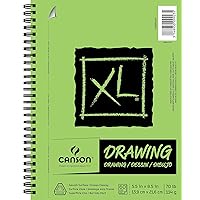 Canson XL Series Drawing Paper, Wirebound Pad, 5.5x8.5 inches, 60 Sheets (70lb/114g) - Artist Paper for Adults and Students - Charcoal, Colored Pencil, Ink, Pastel, Marker