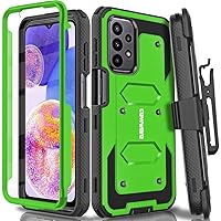 for Samsung Galaxy A23 5G / A23 (4G) Aegis Series case, Full-Body Rugged Dual-Layer Shockproof Protective Swivel Belt-Clip Holster Cover with Built-in Screen Protector, Kickstand, Green