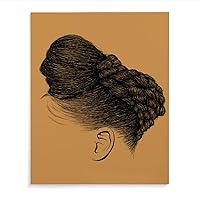 Hair Salon Poster African Women Braids Creative Hairstyle Haircut Beauty Painting Art Poster (2) Canvas Painting Posters And Prints Wall Art Pictures for Living Room Bedroom Decor 8x10inch(20x25cm) F